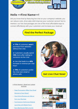 Live Chat Promotion Email Live Chat Promotion Email