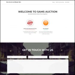 Sam's Auction Landing Design Sam's Auction Landing Design