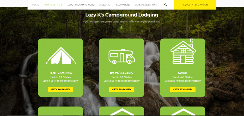 Campground Website - Norfolk Web Design Firm - Digital Marketing - Integrated Marketing