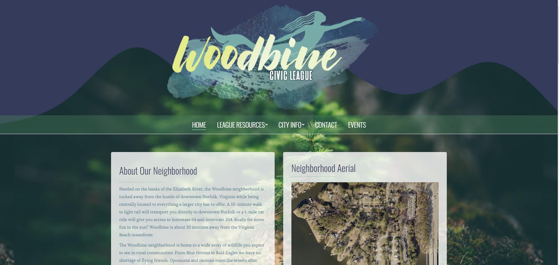 Woodbine Civic League - Custom WordPress - Virginia Web Design - Norfolk Web Development